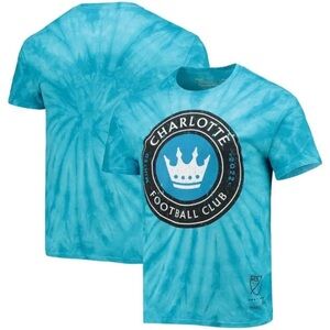 Mitchell & Ness Men’s Charlotte FC Vintage Aqua Blue Tie Dye T-Shirt Size M NWT